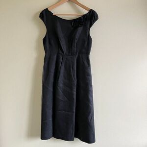 ZARA‎ SILK CHIFON MIDI DRESS CAP SLEEVE WOMENS SIZE M LINED BLACK